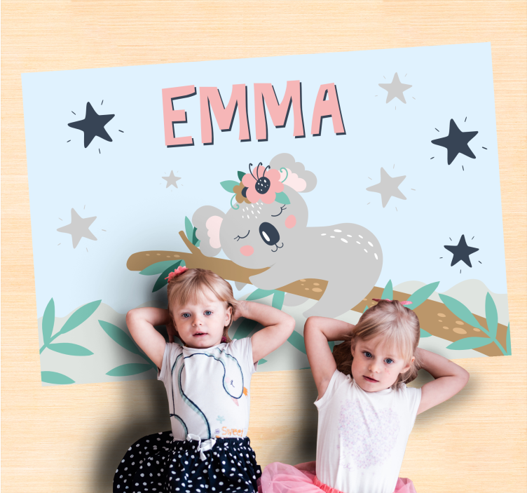 vinylový koberec s menom koala noc - Tenstickers