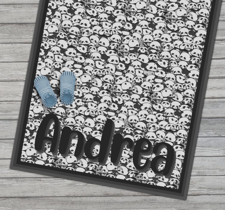 vinylový koberec s menom personalizované pandy - Tenstickers