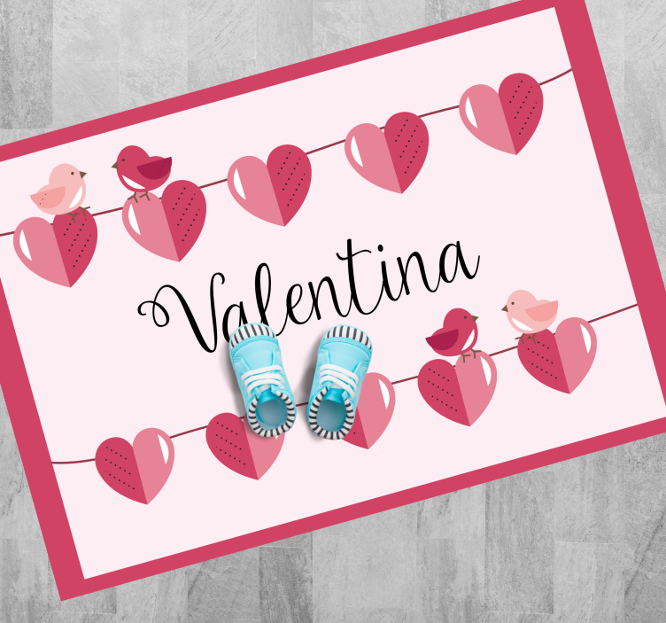 vinylový koberec s menom dizajn srdca - Tenstickers