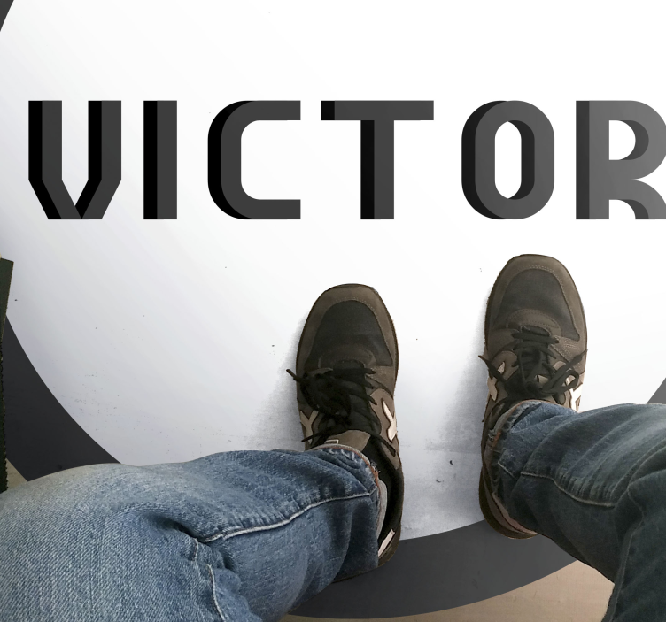 vinylový koberec s menom personalizovaný monogram - Tenstickers