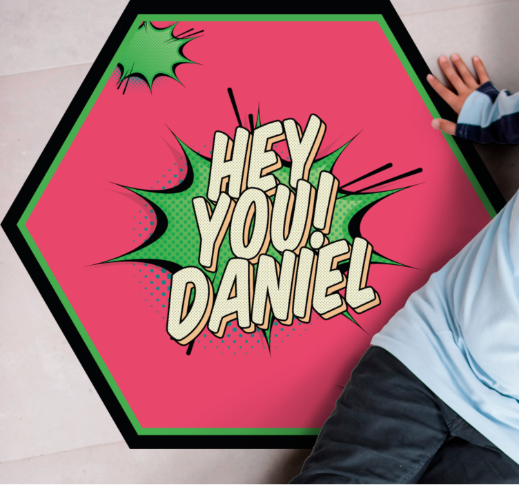 vinylový koberec s menom pozdrav v komiksovom štýle - Tenstickers