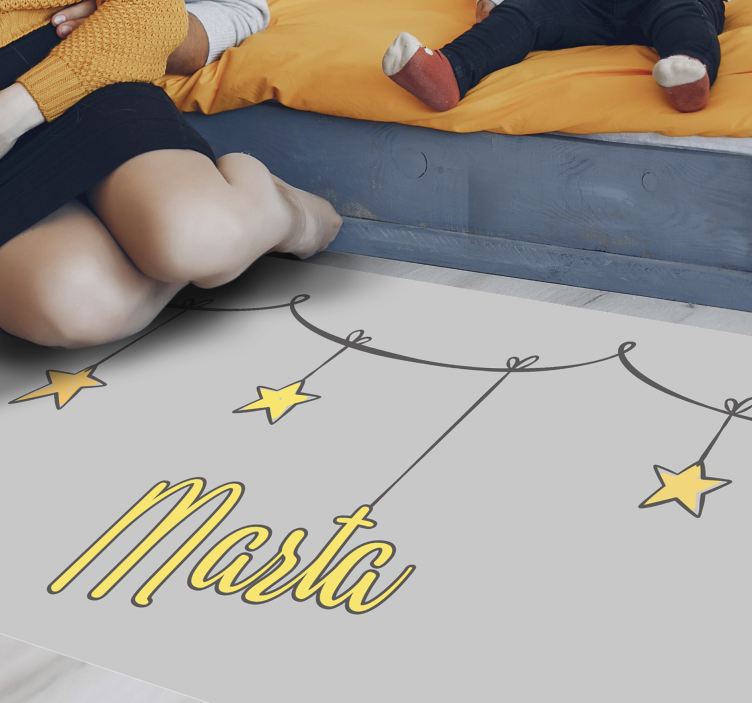 vinylový koberec s menom prispôsobené hviezdne - Tenstickers