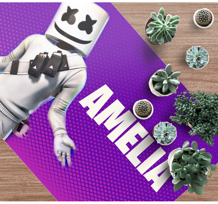 vinylový koberec pre mládež dj figúrka s menom - Tenstickers