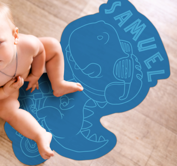 vinylový koberec s menom prispôsobiteľné dino - Tenstickers