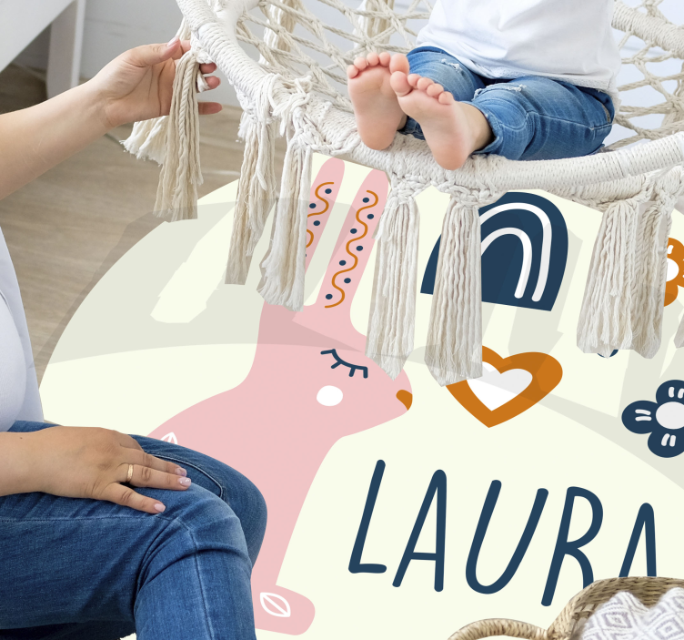 vinylový koberec s menom prispôsobiteľný zajačik - Tenstickers