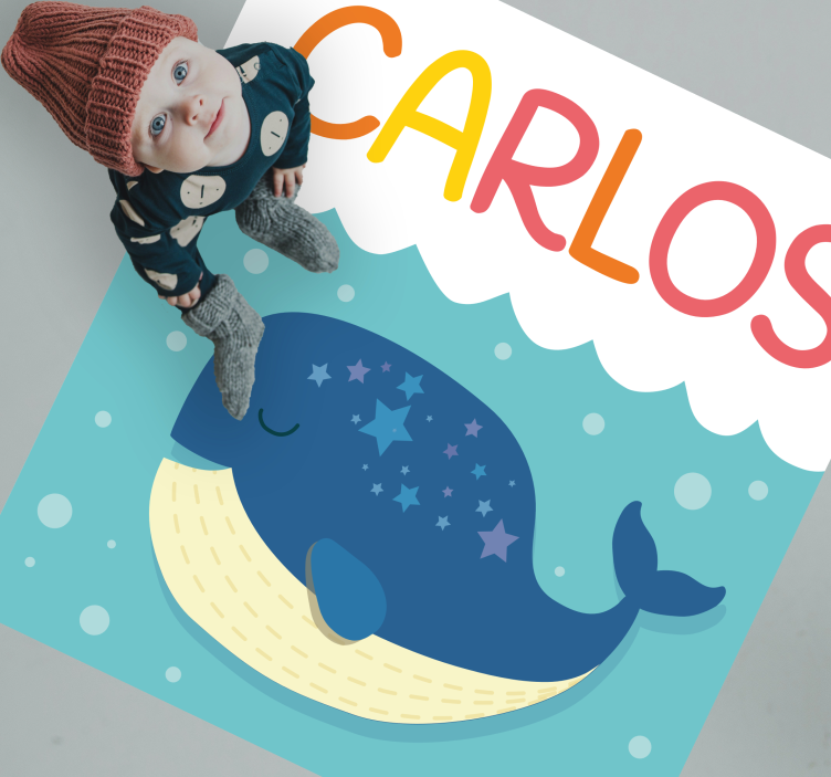 vinylový koberec s menom rozmarná scéna s veľrybou - Tenstickers