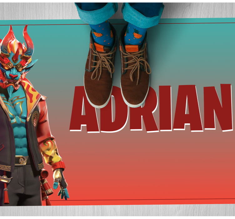 vinylový koberec pre mládež herná postava s menom - Tenstickers