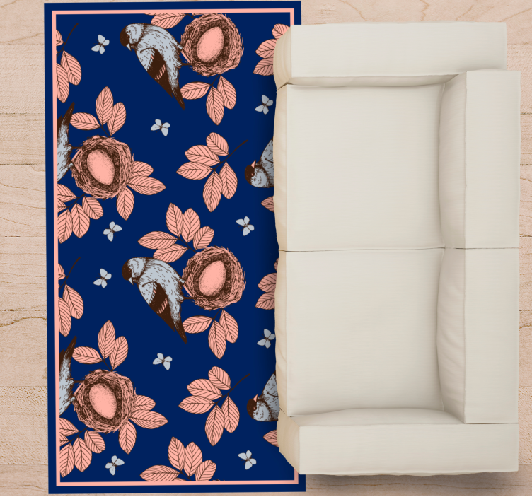 vinylové koberce zvieratá botanický motív vtáčieho hniezda - Tenstickers