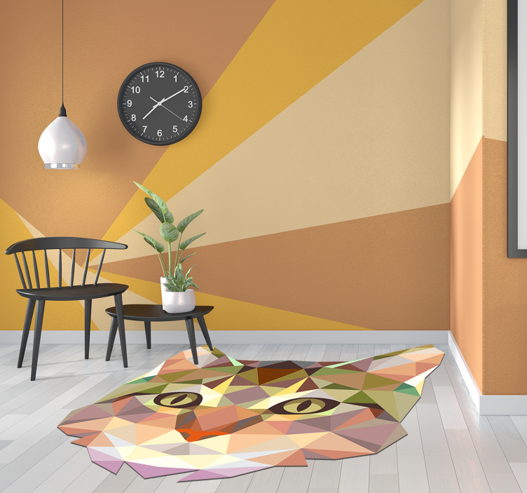 vinylové koberce zvieratá geometrická mačka - Tenstickers