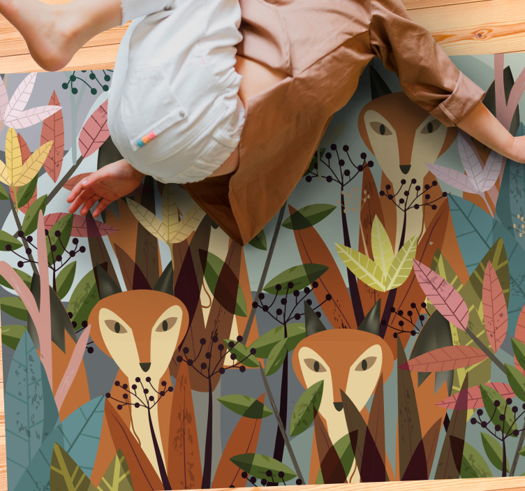 vinylové koberce zvieratá umenie lesnej fauny - Tenstickers