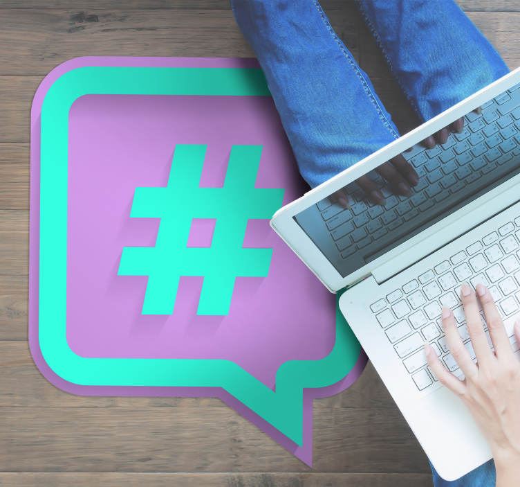 vinylový koberec citáty hashtag bublina - Tenstickers