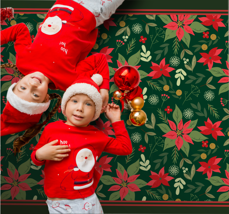 vianočný vinylový koberec slávnostný vzor vianočnej hviezdy - Tenstickers