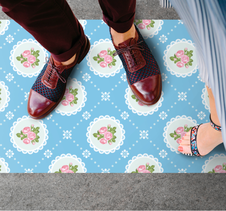 Vinylový koberec retro florálny čipkový vzor - Tenstickers