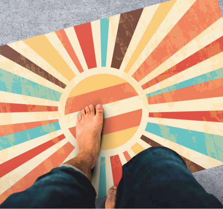 Vinylový koberec vintage výbuch farieb východu slnka - Tenstickers