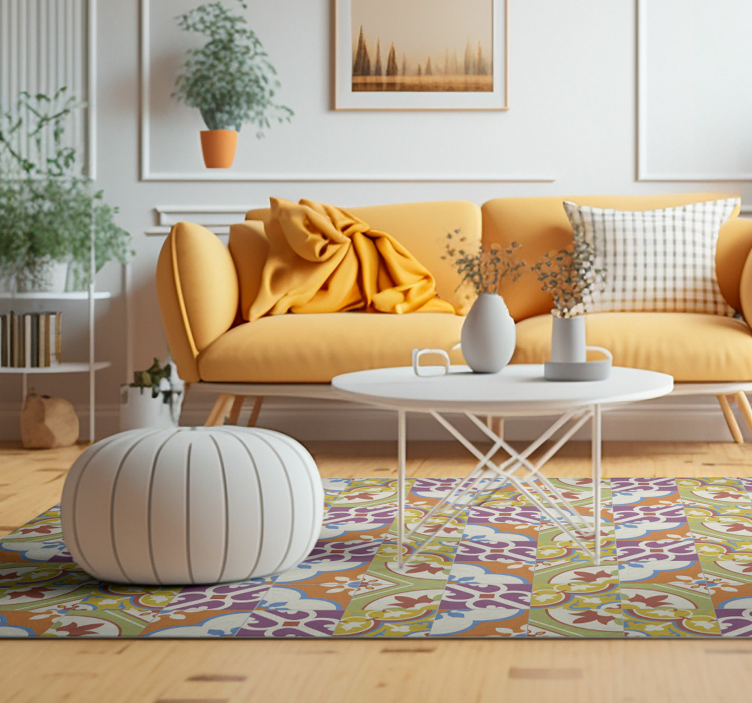 Vinylový koberec retro vzorové dlaždice - Tenstickers