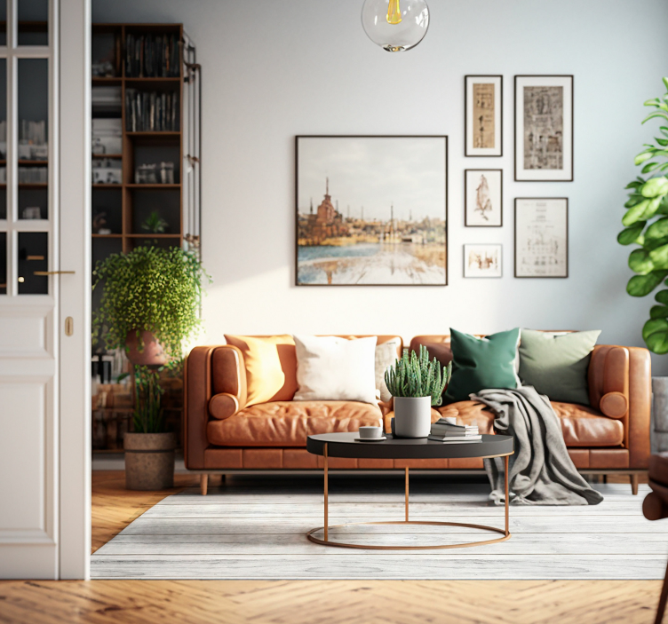 Vinylový koberec z bieleho dreva - Tenstickers