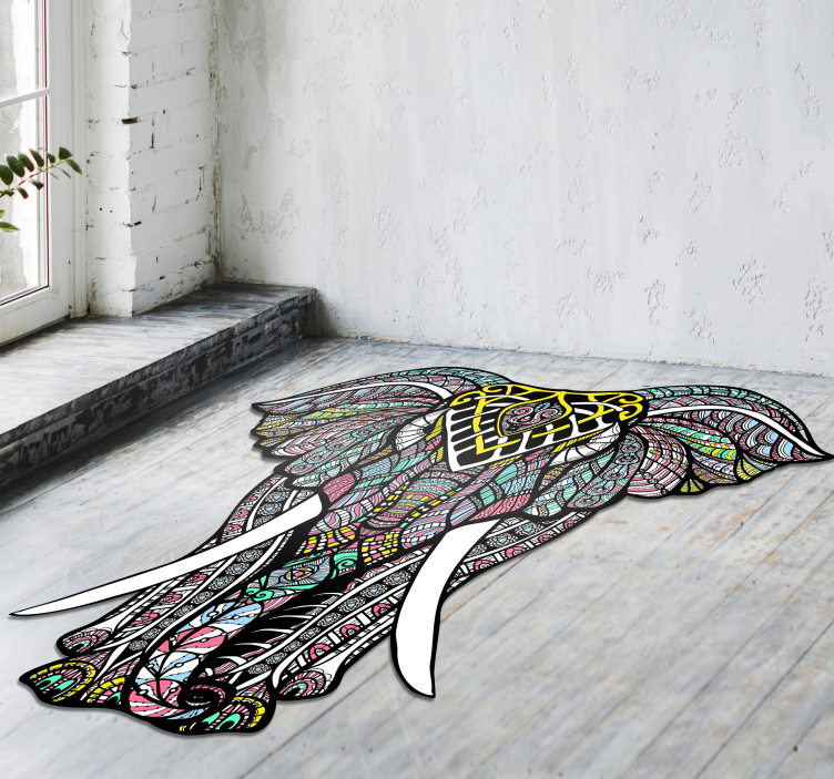 Nádherný slonový koberec z mandaly - Tenstickers