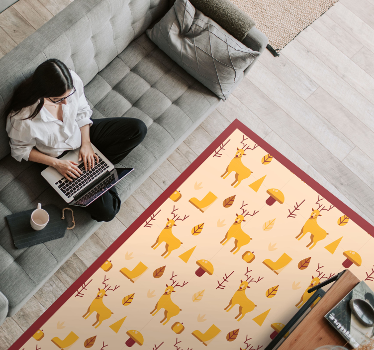 vinylové koberce zvieratá jeleň a lístie - Tenstickers