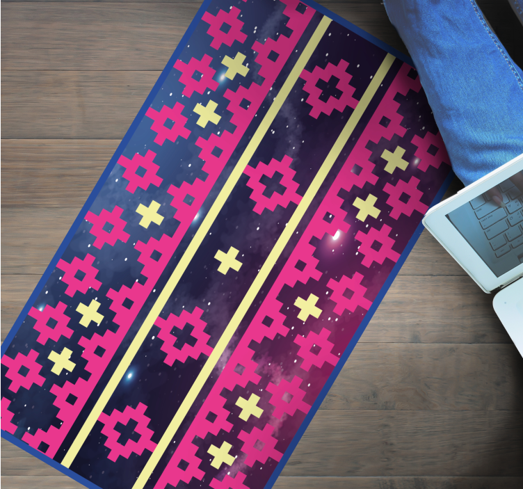 vinylový kvoberec s mapou sveta geometrický vzor kozmu - Tenstickers