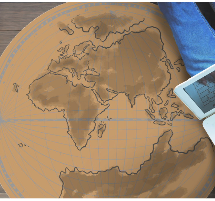 vinylový kvoberec s mapou sveta globálny obrys mapy - Tenstickers