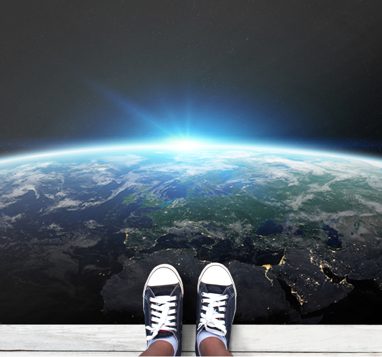 vinylový koberec pre mládež jasný horizont zeme - Tenstickers