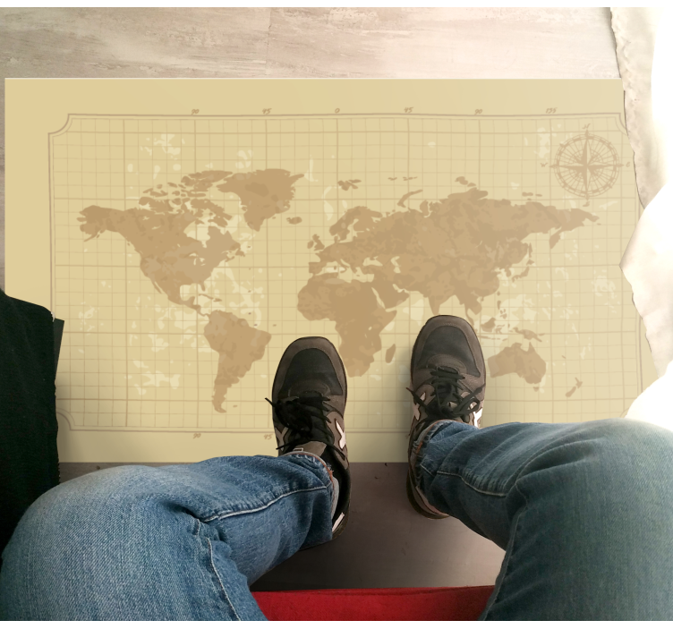 vinylový kvoberec s mapou sveta vinobranie grafická mapa - Tenstickers