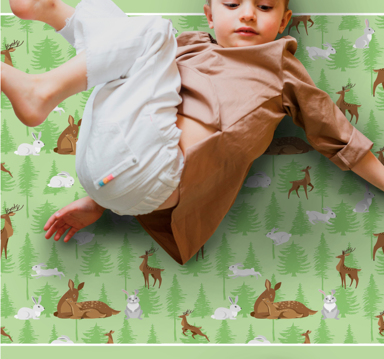 Voľne žijúce zvieratá v lese detský vinylový koberec - Tenstickers