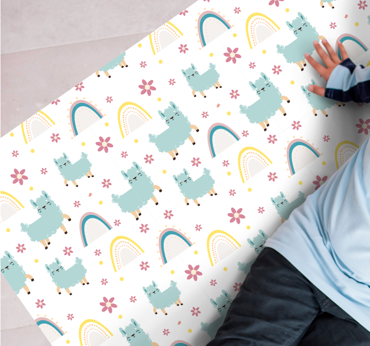 Zábavný vinylový koberec pre deti so vzorom jednorožcov - Tenstickers