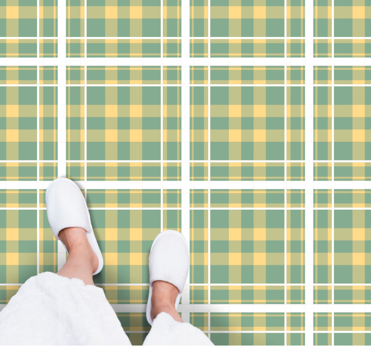 pruhovaný vinylový koberec kockovaný motív - Tenstickers