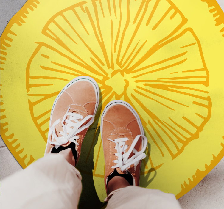 vinylový koberec do kuchyne plátok žltého citrusu - Tenstickers