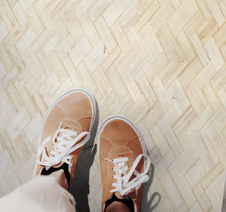 vzorovaný vinylový koberec rybie kosť parkety - Tenstickers