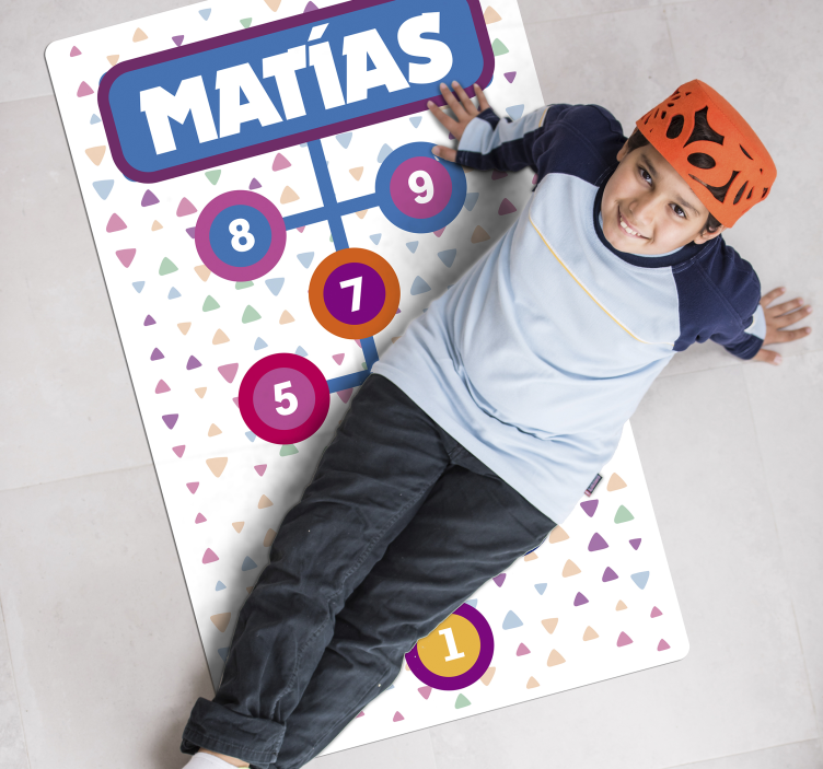 Zábavný prispôsobiteľný hopscotch game vinyl koberec - Tenstickers