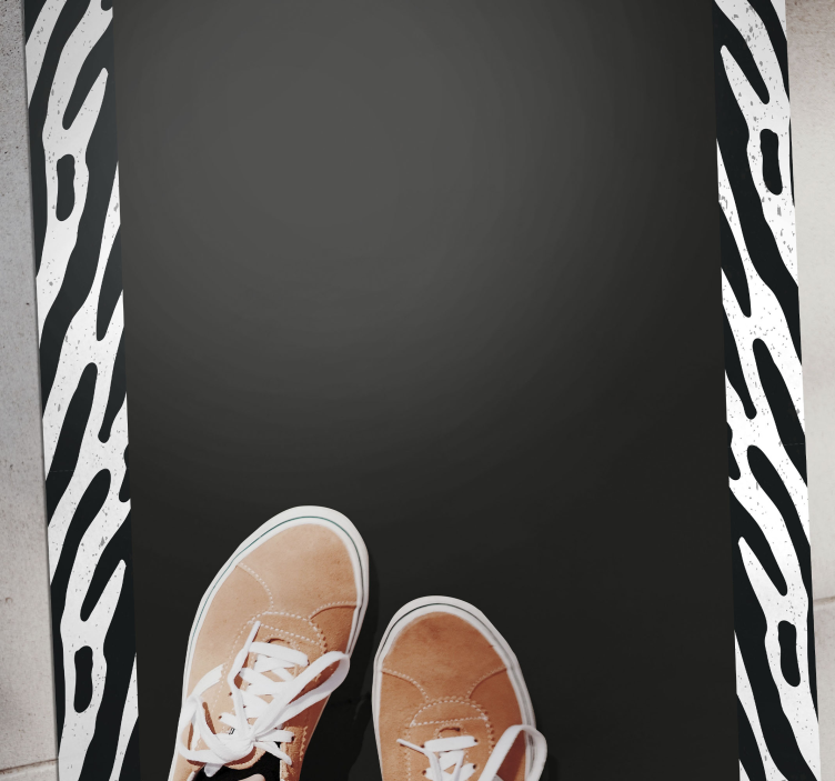 Koberec zebra čierny bežec so zvieracou potlačou - Tenstickers