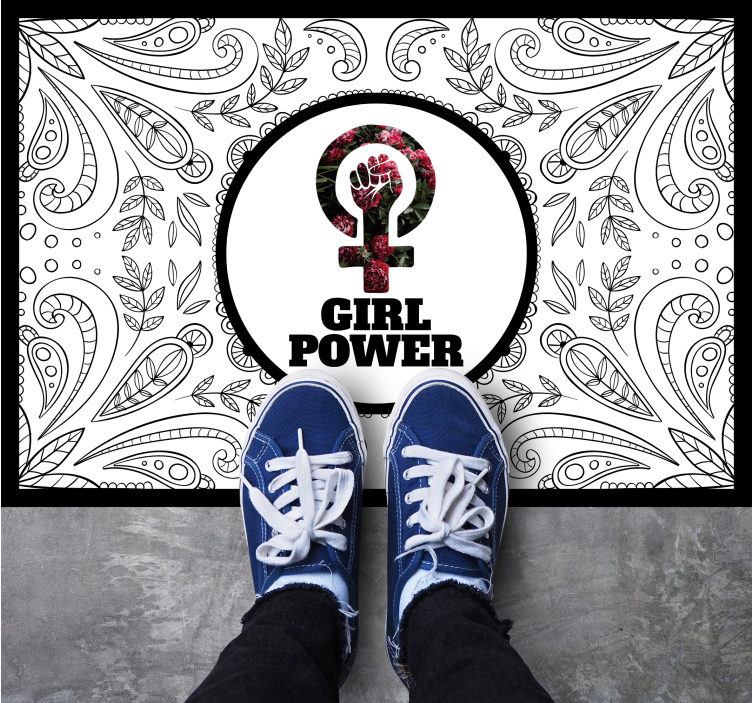 ženy podpísať s nápisom girl power vintage rug - Tenstickers