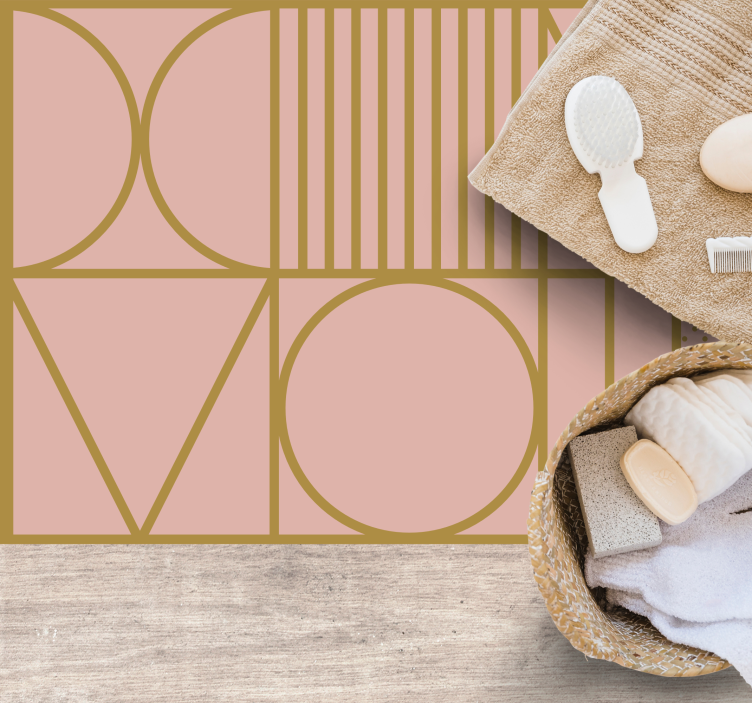 Zlatá a ružová farba blokujú obdĺžnikový koberec - Tenstickers