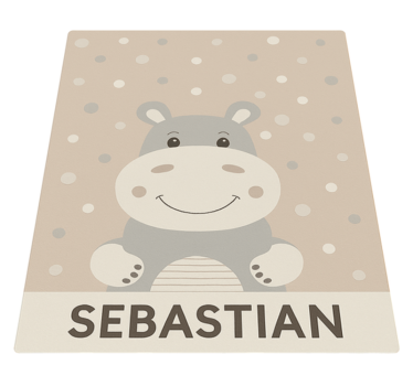 rôzne vinylové koberce pre deti béžový hroch na mieru - Tenstickers