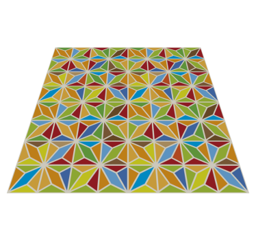 vinylový koberec do jedálne kaleidoskopická geometrická dlaždica - Tenstickers