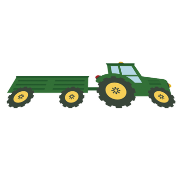 Detský vinylový koberec zelený traktor a vozík - Tenstickers