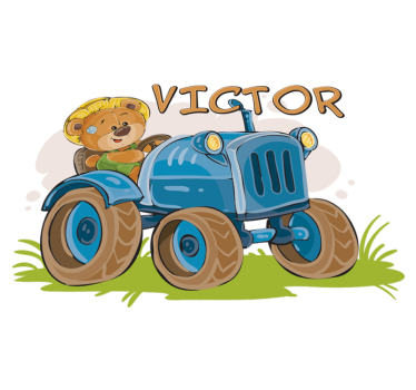 Detský vinylový koberec prispôsobiteľný traktor - Tenstickers