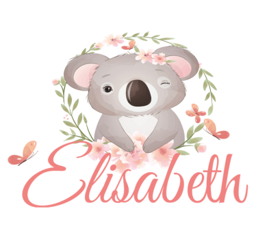 Detský vinylový koberec roztomilé zvieratká koala s menom - Tenstickers