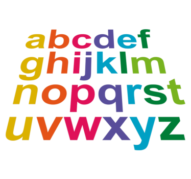 Detský vinylový koberec minimalistická farebná abeceda - Tenstickers