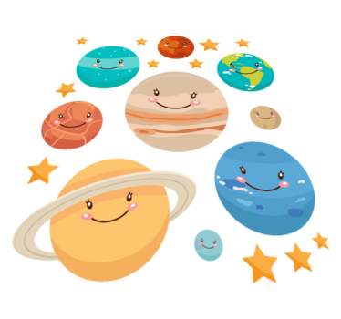 Detský vinylový koberec nálepky planét slnečnej sústavy - Tenstickers