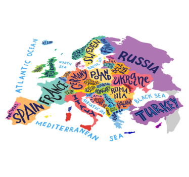 Detský vinylový koberec mapa európy pre deti - Tenstickers
