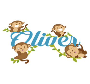 Detský vinylový koberec s opičkami - Tenstickers