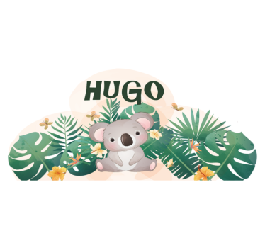 Detský vinylový koberec roztomilý koala pre chlapca s menom - Tenstickers