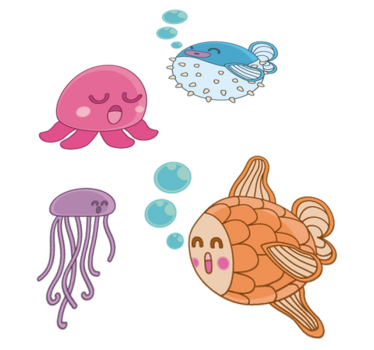 Detský vinylový koberec s ilustráciou rýb - Tenstickers