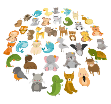 Detský vinylový koberec zvieratká zo zoo - Tenstickers