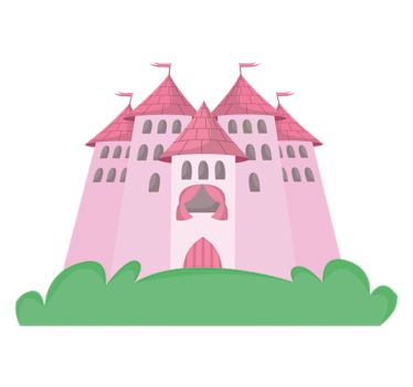 Detský vinylový koberec ružový hrad - Tenstickers