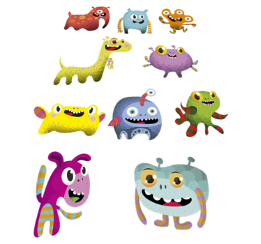 Detský vinylový koberec kolekcia monštier z vesmíru - Tenstickers