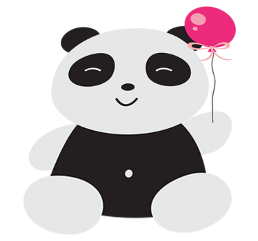 Detský vinylový koberec panda s ružovým balónom - Tenstickers